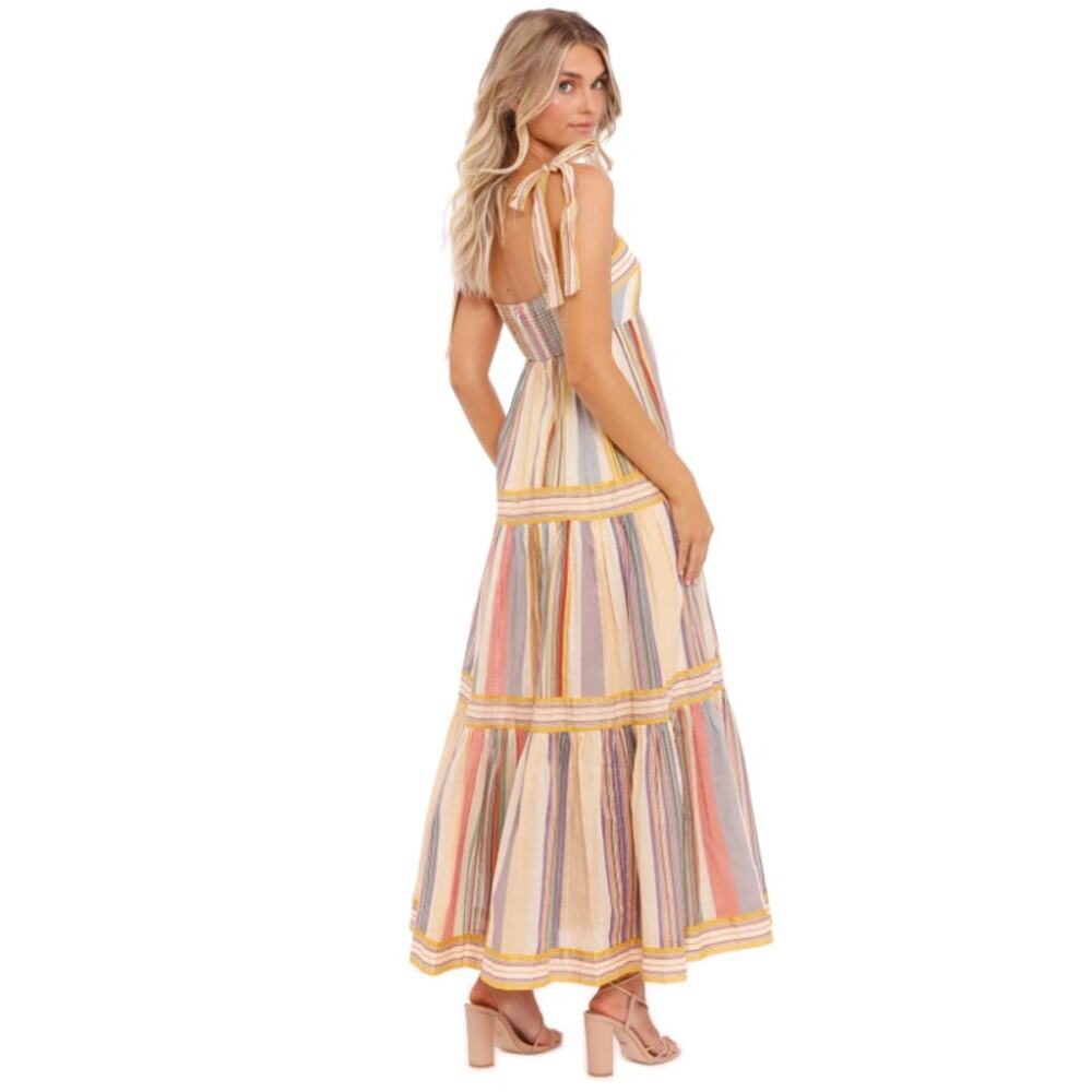 Zimmermann Mae Tie Shoulder Dress Multi Stripe size 0 US 4